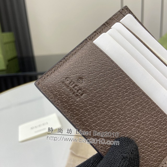Gucci專櫃古馳最新款飾GG細節錢包小件皮革男士短夾錢包 jh2296型號：768244